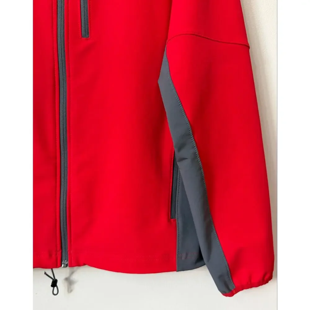 The North Face Apex Pneumatic Softshell Jacket Red Gray Men's Large Performance